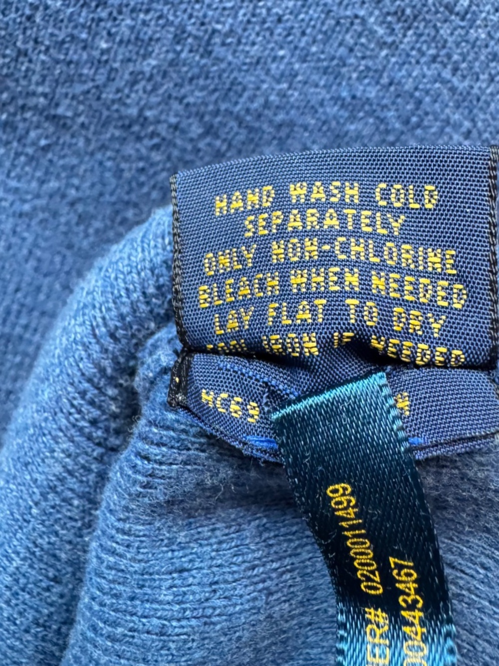 Polo Ralph Lauren Mens Large Blue 100% Cotton Crewneck Sweater Pony Pullover - Picture 9 of 9